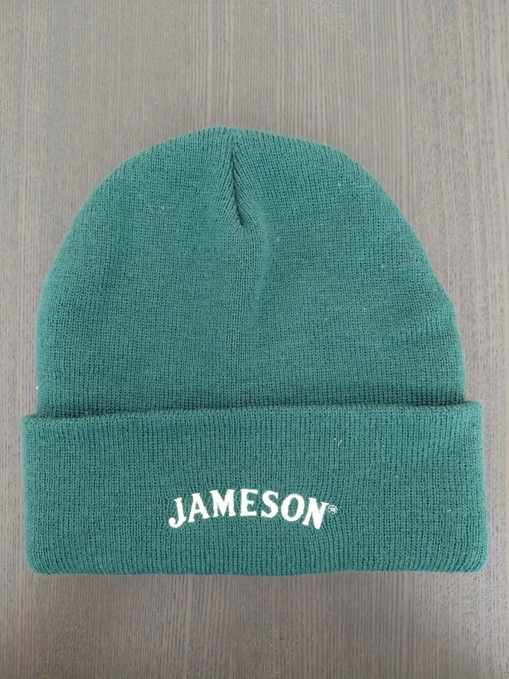 Jameson Irish Whiskey Beanie Knit Cap Hat Green Embroidered Logo One Size
